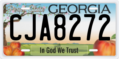 GA license plate CJA8272