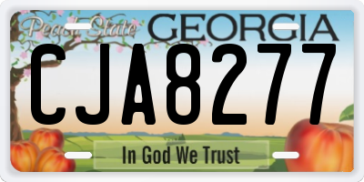 GA license plate CJA8277