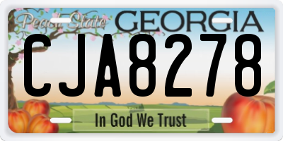 GA license plate CJA8278