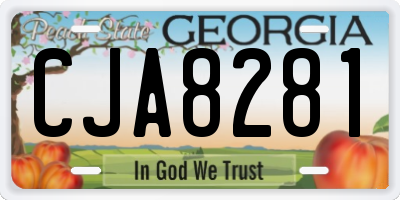 GA license plate CJA8281