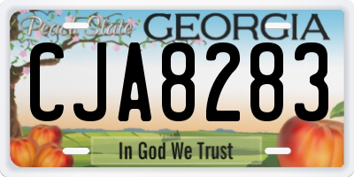 GA license plate CJA8283