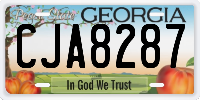GA license plate CJA8287