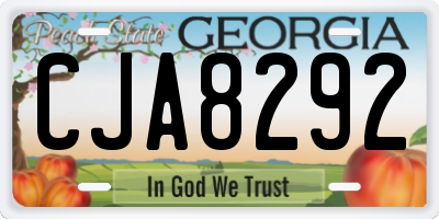 GA license plate CJA8292