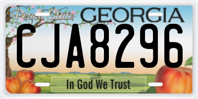 GA license plate CJA8296