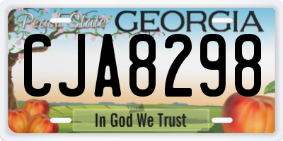 GA license plate CJA8298