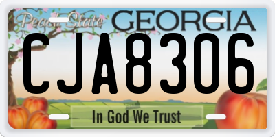 GA license plate CJA8306