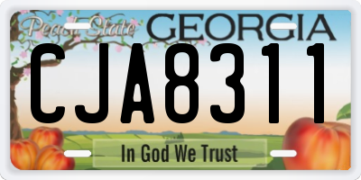 GA license plate CJA8311