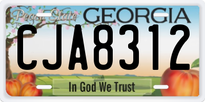 GA license plate CJA8312