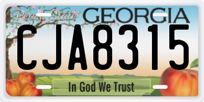 GA license plate CJA8315