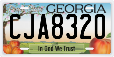 GA license plate CJA8320