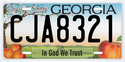 GA license plate CJA8321