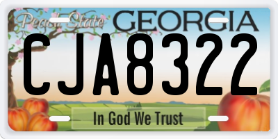 GA license plate CJA8322