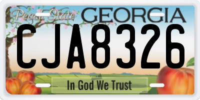 GA license plate CJA8326