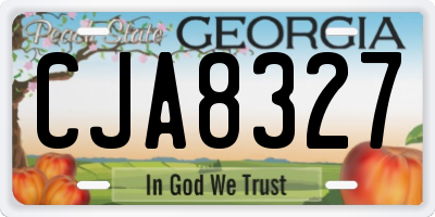 GA license plate CJA8327