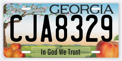 GA license plate CJA8329