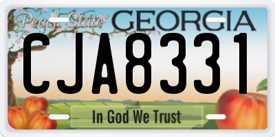 GA license plate CJA8331