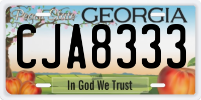 GA license plate CJA8333