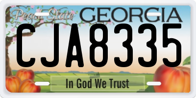 GA license plate CJA8335