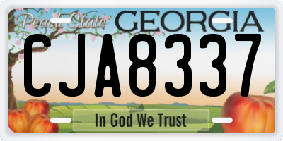 GA license plate CJA8337