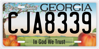 GA license plate CJA8339