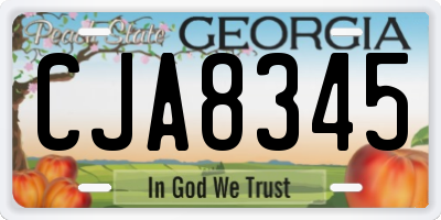 GA license plate CJA8345