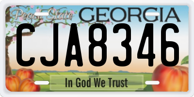 GA license plate CJA8346