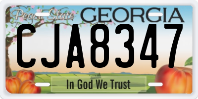 GA license plate CJA8347