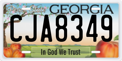 GA license plate CJA8349