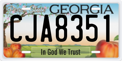 GA license plate CJA8351