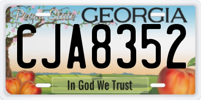 GA license plate CJA8352