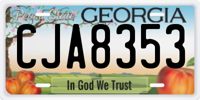 GA license plate CJA8353