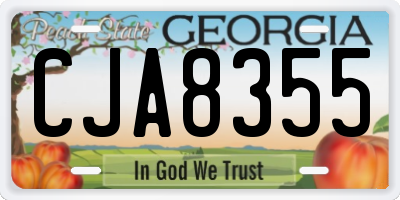 GA license plate CJA8355