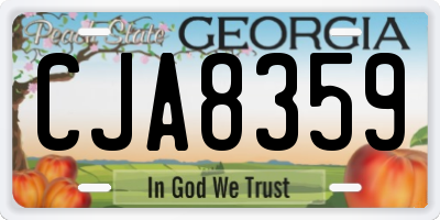 GA license plate CJA8359