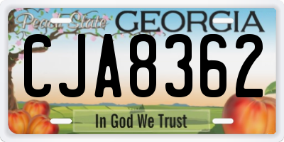 GA license plate CJA8362