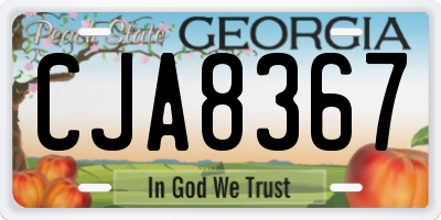 GA license plate CJA8367
