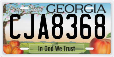 GA license plate CJA8368