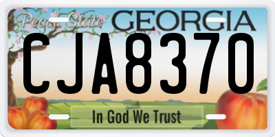 GA license plate CJA8370