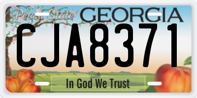 GA license plate CJA8371