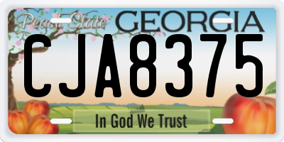GA license plate CJA8375