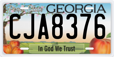 GA license plate CJA8376