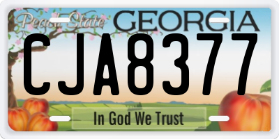 GA license plate CJA8377