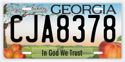 GA license plate CJA8378