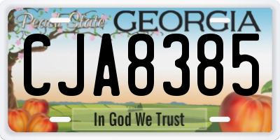 GA license plate CJA8385