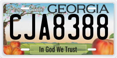 GA license plate CJA8388
