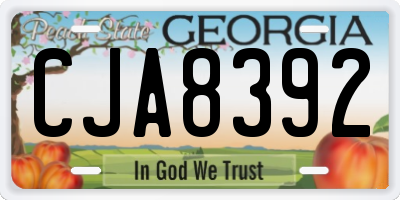 GA license plate CJA8392