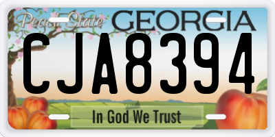 GA license plate CJA8394
