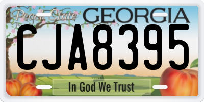 GA license plate CJA8395