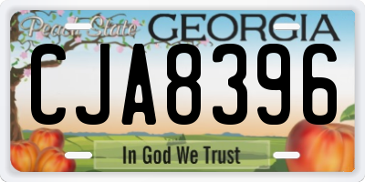 GA license plate CJA8396
