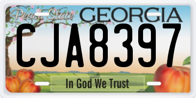 GA license plate CJA8397