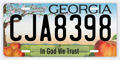 GA license plate CJA8398